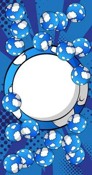 Comics Presentation with Blue abstract background. Comic book poster with b.. Stock Illustration