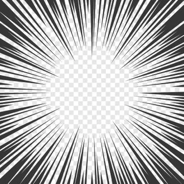 Comics Radial Speed Lines graphic effects on Transparent Background. Vector イラスト素材