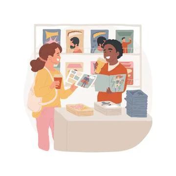Comics shop isolated cartoon vector illustration. Ilustración de archivo