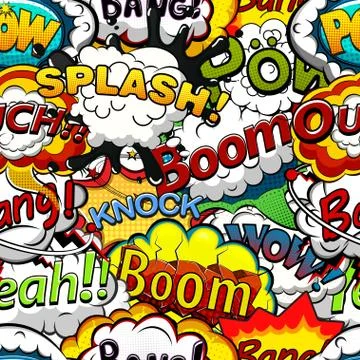 Comics speech bubbles seamless pattern. Vector illustration Stock Illustration