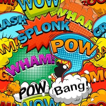 Comics speech bubbles seamless pattern. Vector illustration Stock Illustration