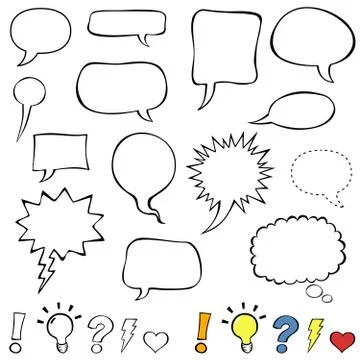 Comics style speech bubbles Stock Illustration