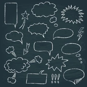 Comics style speech bubbles set Stock Illustration