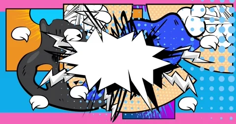 Comics vintage blank speech bubble backdrop video Stock Footage 310280638