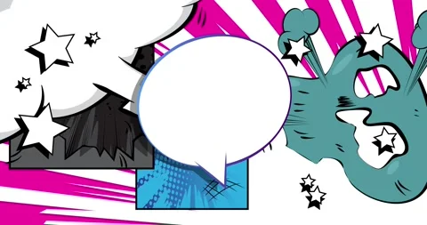 Comics vintage blank speech bubble backdrop animation Stock Footage 310280640