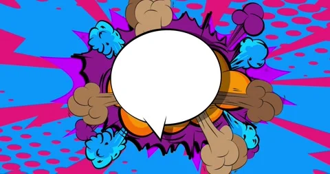 Comics vintage blank speech bubble animation Stock Footage 310320223