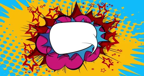 Comics vintage blank speech bubble video Stock Footage 310320227