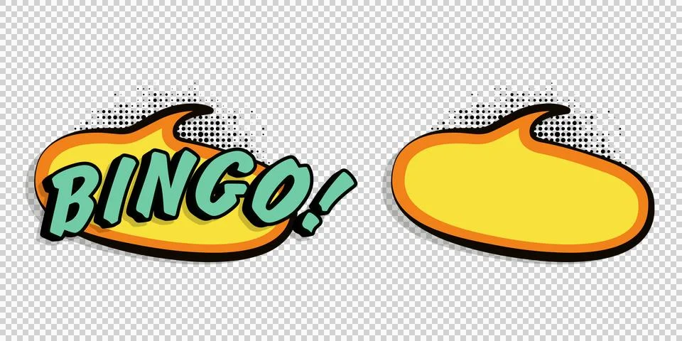 Comicstyle bingo speech bubbles with one filled and one blank for custom te.. Stock Illustration