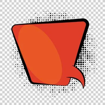 Comicstyle speech bubble with orange gradient and black outline on white ba.. Stock Illustration