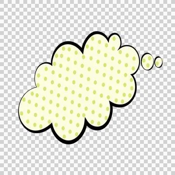 Comicstyle thought bubble with green polka dots pattern and black outline o.. Stock Illustration