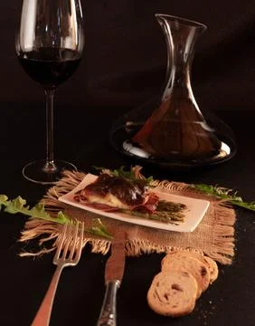 Comida en negro Stock Photos