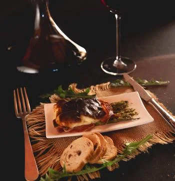Comida en negro Stock Photos