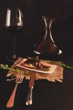 Comida en negro Stock Photos