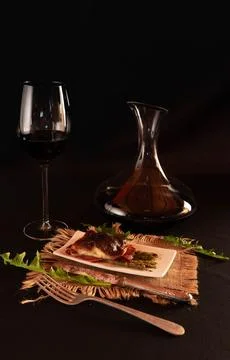 Comida en negro Stock Photos