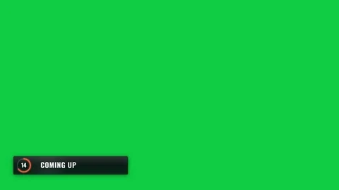 Coming Up Countdown Lower Third Banner on Green Screen Stock Footage 343809128