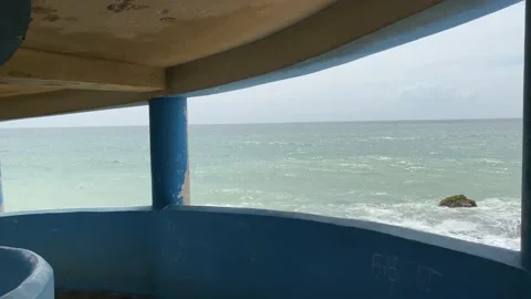 Coming down from ocean view tower Stock Footage 164872690