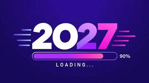 Coming new year countdown blue background Stock Illustration