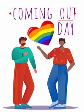 Coming out day poster vector template Illustrazione stock