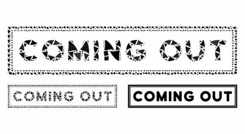 Coming out rectangle Composition Icon of Raggy Pieces Stock Illustration