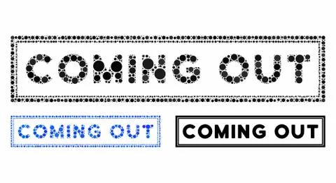 Coming out rectangle Mosaic Icon of Circles 스톡 일러스트