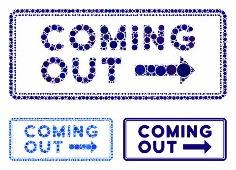 Coming out rectangle Mosaic Icon of Circles Illustrazione stock
