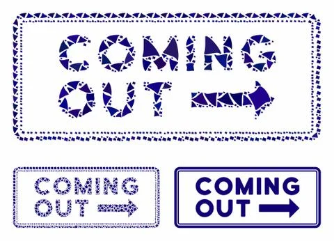 Coming out rectangle Mosaic Icon of Tuberous Parts Illustrazione stock