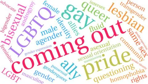 Coming Out Word Cloud Illustrazione stock