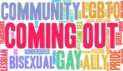 Coming Out Word Cloud Stock-Illustration