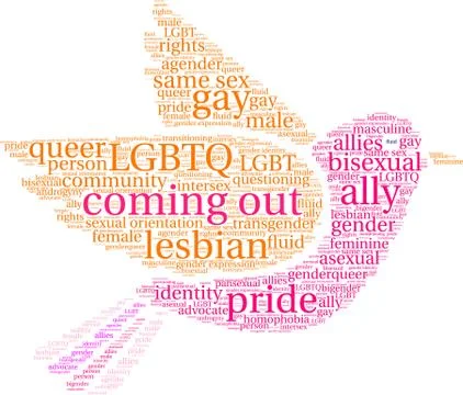 Coming Out Word Cloud Illustrazione stock