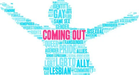 Coming Out Word Cloud Stock Illustration