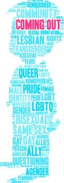Coming Out Word Cloud Stock Illustration