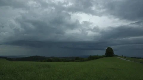 Coming rain, grass, universal landscape Stock Footage 47734039