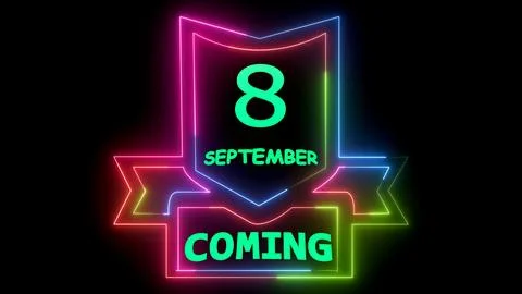 Coming september 8th neon display Ilustração Stock