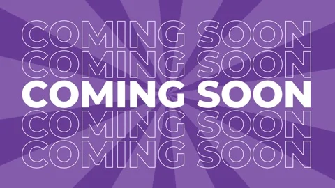 Coming soon 2D typography text animation graphics with spiral coloured digital Video stock 340545397