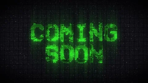 Coming soon 4k green text animation with glitch effect Stock Footage 233009810