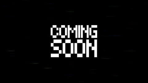 Coming soon 8-bit pixel text animation with dynamic glitch distortion effect.  Stock Footage 317590916