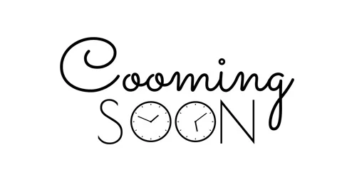 Coming soon animated minimalist text typography with spinning clock time ic.. Stock Footage 346801071