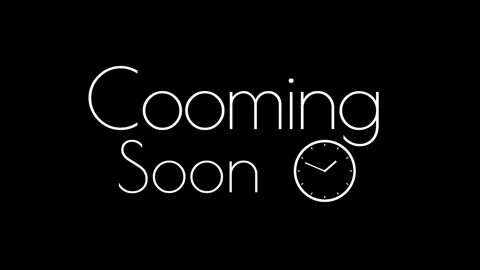 Coming soon animated minimalist text typography with spinning clock time ic.. Stock Footage 346801073