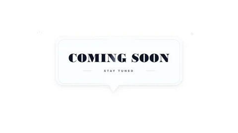 Coming soon animated text overlay with stay tuned message for marketing and.. Stock Footage 344855375