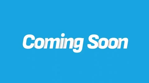 Coming soon animation text overlapping isolated blue background Stock Footage 301785442