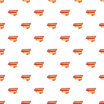 Coming soon banner message pattern announcing a new arrival Stock Illustration