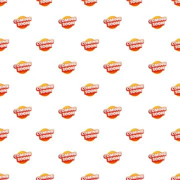 Coming soon bright orange red announcement pattern Stock Illustration