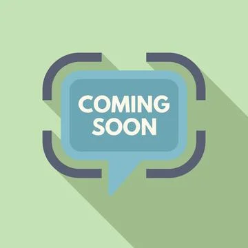 Coming soon bubble icon flat vector. Business advertising Stockillustratie
