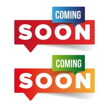 Coming soon button speech bubble Stock Illustration