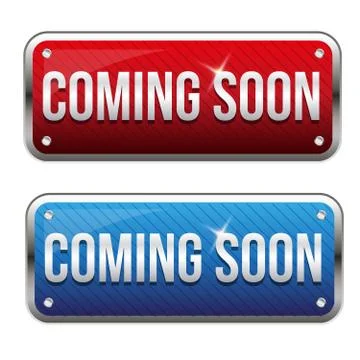 Coming Soon button vector Stock Illustration