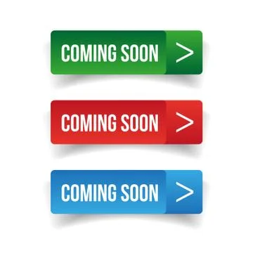 Coming soon button vector Stock Illustration