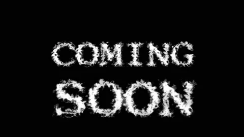 Coming Soon cloud text effect black isolated background Stock Footage 139639223