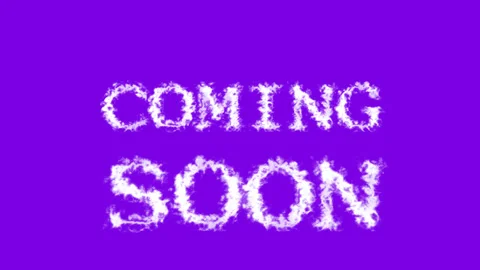 Coming Soon cloud text effect violet isolated background Stock Footage 139639253