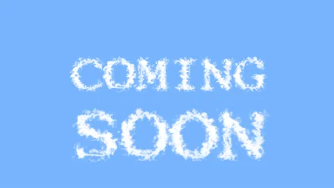 Coming Soon cloud text effect sky isolated background Stock Footage 139639329