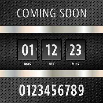 Coming soon countdown timer Illustrazione stock